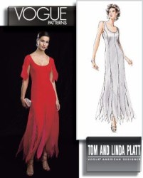 2798 VOGUE PLATT SLEEVELESS LONG OVERLAY ZIGGY SHAPED DRESS  PATTERN 6-10 UNCUT